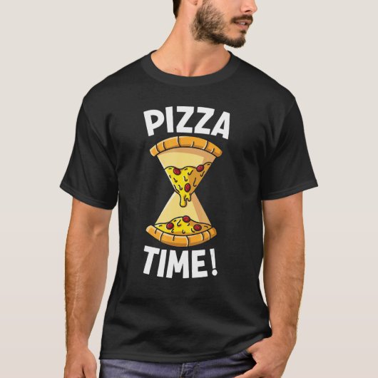 Pizza Time Pizza Hourglass Het is Pizza Time T-shirt (Voorkant)