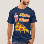 Pizza Time Slice van Pepperoni Pizza en Zachte Dri T-shirt (Voorkant)
