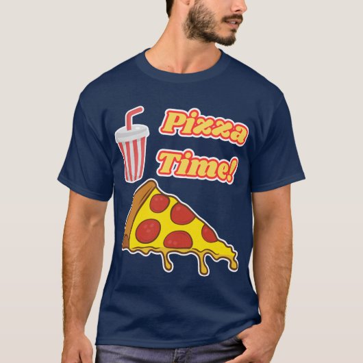 Pizza Time Slice van Pepperoni Pizza en Zachte Dri T-shirt (Voorkant)