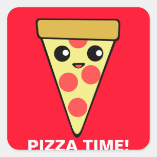 Pizza Time Vierkante Sticker