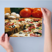 Pizza Tomaten Champignons Olijven Kaas Flyer (Hand)