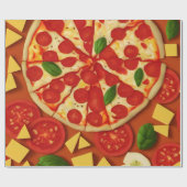 Pizza tomato kaasbasis, helder cadeaupapier (Vlak)