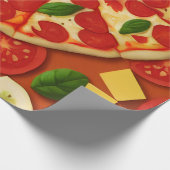 Pizza tomato kaasbasis, helder cadeaupapier (Hoek)