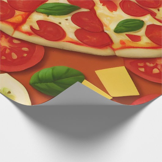 Pizza tomato kaasbasis, helder cadeaupapier (Hoek)