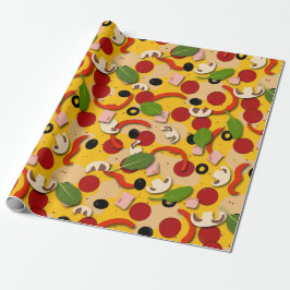 Pizza Topping Funny Cartoon Cadeaupapier
