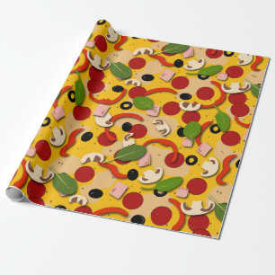 Pizza Topping Funny Cartoon Cadeaupapier