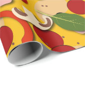 Pizza Topping Funny Cartoon Cadeaupapier (Rol Hoek)