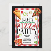 Pizza Toppings Italiaanse Pizzeria Verjaardagsfees Kaart (Voorkant)
