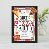 Pizza Toppings Italiaanse Pizzeria Verjaardagsfees Kaart (Staand voorkant)