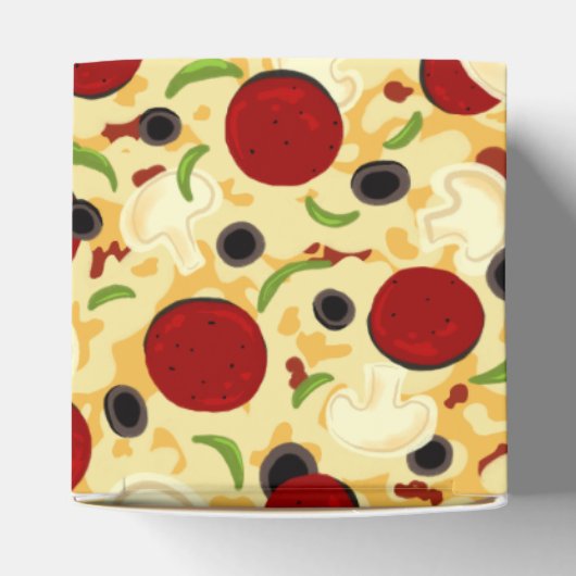 Pizza Toppings Pattern Bedankdoosjes (Bovenkant)
