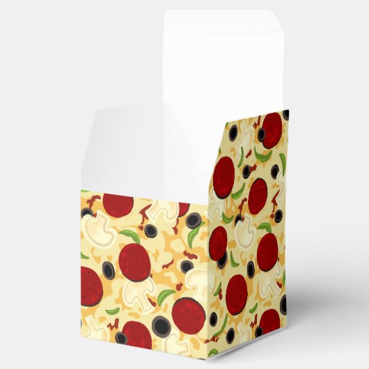 Pizza Toppings Pattern Bedankdoosjes (Geopend)