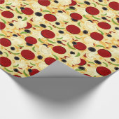 Pizza Toppings Pattern Cadeaupapier (Hoek)