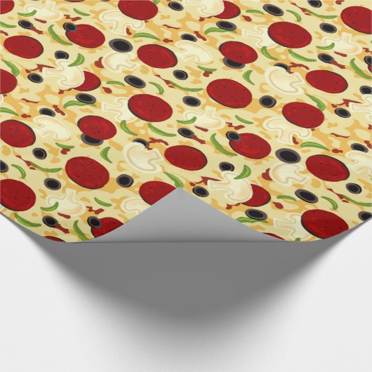 Pizza Toppings Pattern Cadeaupapier (Hoek)