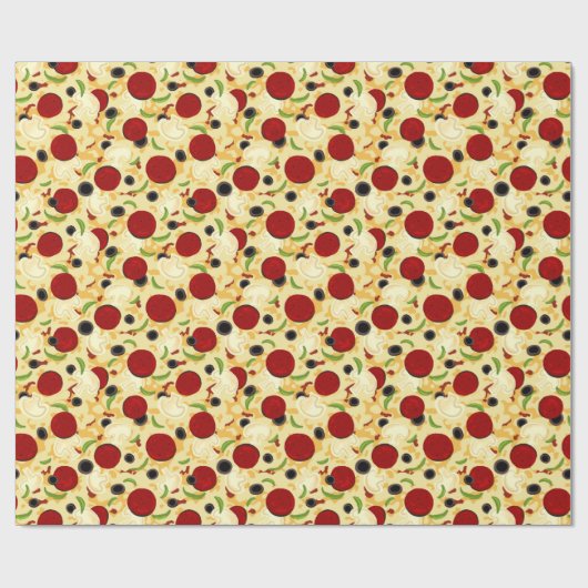 Pizza Toppings Pattern Cadeaupapier (Vlak)