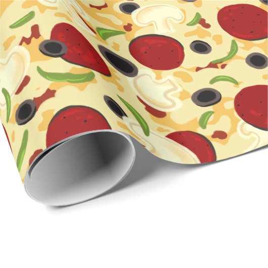 Pizza Toppings Pattern Cadeaupapier (Rol Hoek)