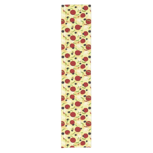 Pizza Toppings Pattern Korte Tafelloper (Voorkant)