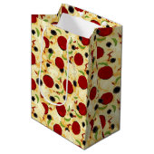 Pizza Toppings Pattern Medium Cadeauzakje (Voorkant Gekanteld)