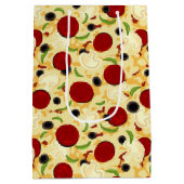 Pizza Toppings Pattern Medium Cadeauzakje (Achterkant)