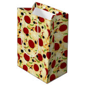 Pizza Toppings Pattern Medium Cadeauzakje (Achterkant Gekanteld)