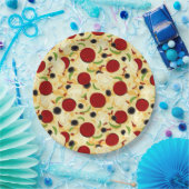 Pizza Toppings Pattern Papieren Bordje (Feest)