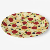 Pizza Toppings Pattern Papieren Bordje (Gekanteld)