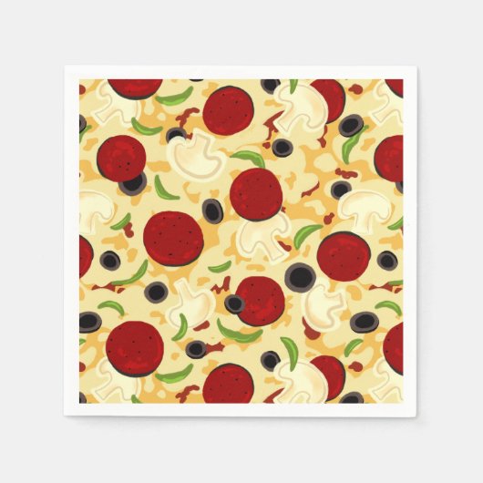 Pizza Toppings Pattern Servet (Voorkant)