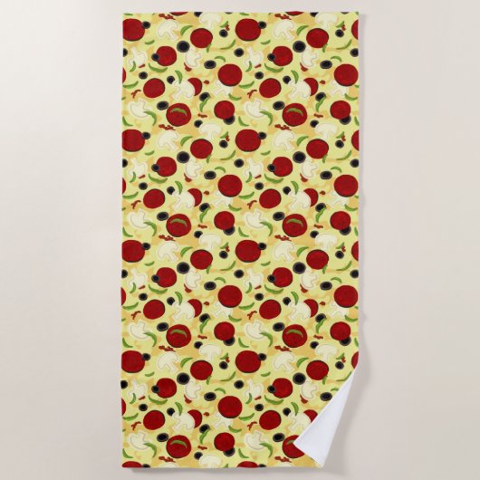 Pizza Toppings Pattern Strandlaken (Voorkant)