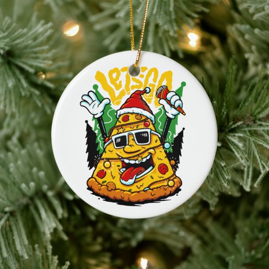 Pizza Tree-kerstlampjes Merry Crustmas-programma's Keramisch Ornament (Boom)