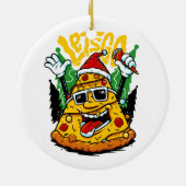 Pizza Tree-kerstlampjes Merry Crustmas-programma's Keramisch Ornament (Achterkant)