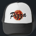 Pizza trucker hoed | Aangepaste hoofddeksels Pet<br><div class="desc">Pizza trucker hoed. Grappig pet voor pizzabezorger,  pizzeria,  Italiaans restaurant,  food court,  feest etc. Pepperoni pizzaillustratie pet met script typografie. Ook leuk als Halloween kostuum prop voor gag en grappen. Aangepaste hoofddeksels voor mannen,  vrouwen en kinderen.</div>