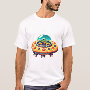 Pizza UFO Invasion – extra kaas, extra plezier T-shirt