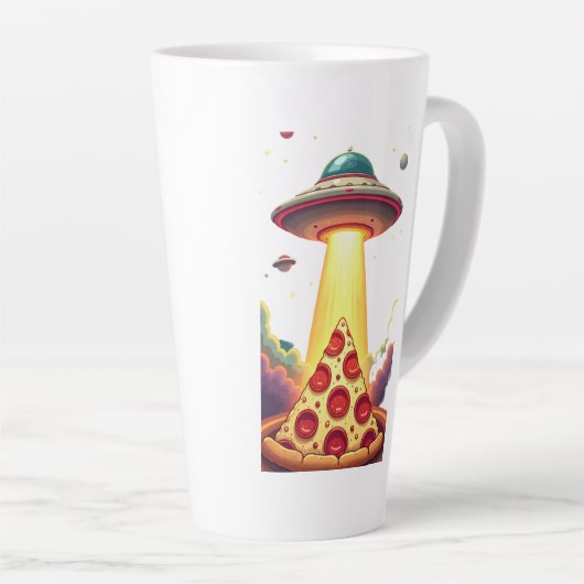 Pizza UFO-ontvoering Latte Mok (Rechterhoek)