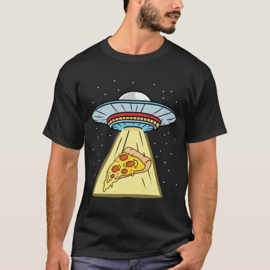 Pizza UFO Ontvoering Pizza Lover T-shirt (Voorkant)