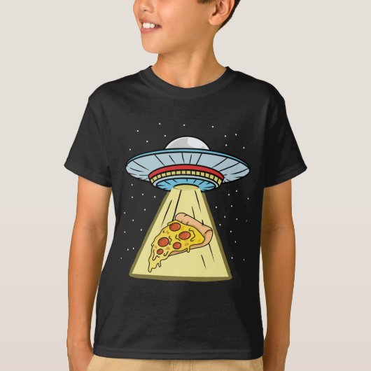 Pizza UFO Ontvoering Pizza Lover T-shirt (Voorkant)