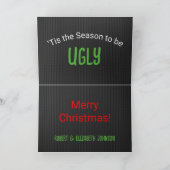 Pizza Ugly KerstSweater Feestdagen Kaart (Binnen)
