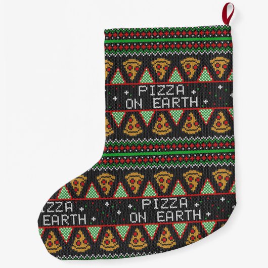 Pizza Ugly KerstSweater Grote Kerstsok (Achterkant)