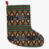 Pizza Ugly KerstSweater Grote Kerstsok (Voorkant)