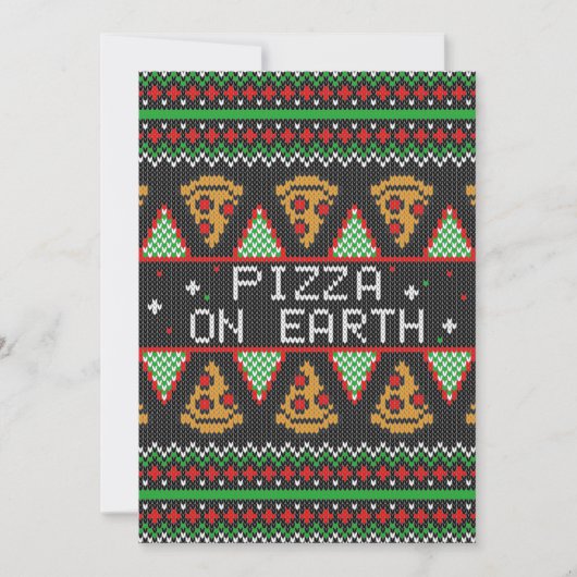 Pizza Ugly KerstSweater Kaart (Voorkant)