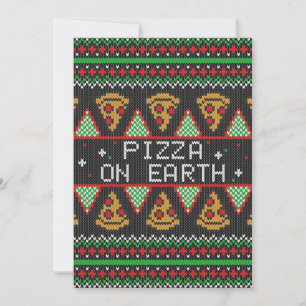 Pizza Ugly KerstSweater Kaart