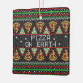 Pizza Ugly KerstSweater Keramisch Ornament (Links)