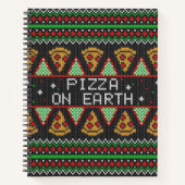 Pizza Ugly KerstSweater Notitieboek (Voorkant)