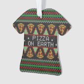 Pizza Ugly KerstSweater Ornament (voorkant)