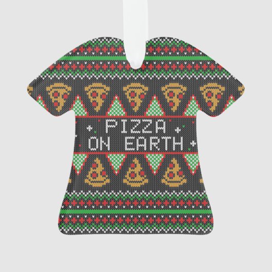 Pizza Ugly KerstSweater Ornament (achterkant)