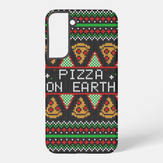 Pizza Ugly KerstSweater Samsung Galaxy Hoesje (Achterkant)