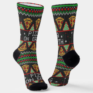 Pizza Ugly KerstSweater Sokken