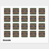 Pizza Ugly KerstSweater Vierkante Sticker (Vel)