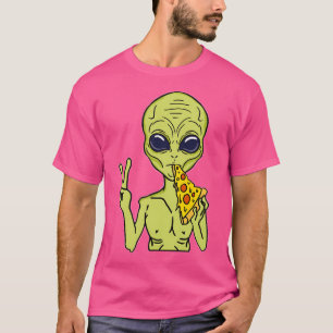 Pizza uit deze wereld Alien eten pizza T-shirt