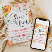 Pizza uitnodiging Verjaardag Slice of fun party