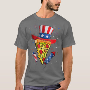 Pizza us vlag Pet firecracker 4 juli voedselpat T-shirt
