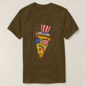 Pizza us vlag Pet firecracker 4 juli voedselpat T-shirt (Design voorkant)
